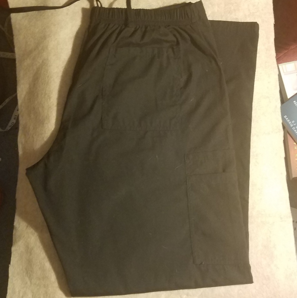 Drawstring Waist Black Scrub Pants - PM